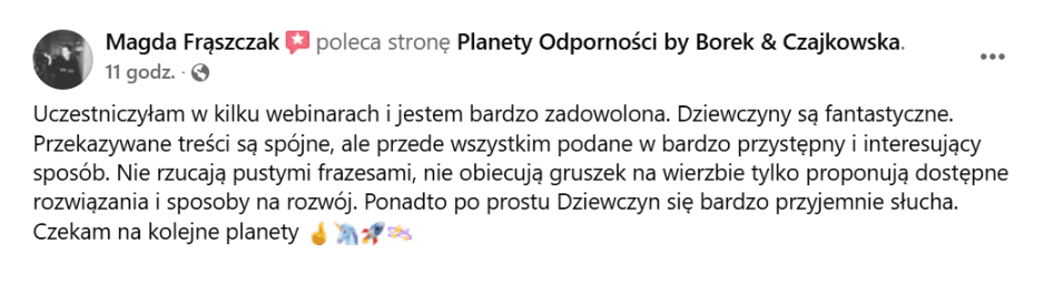 Druga, pozytywna opinia klientki