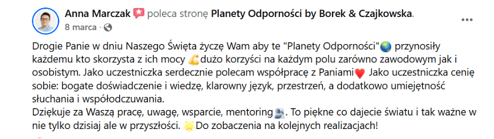 Pierwsza, pozytywna opinia klientki